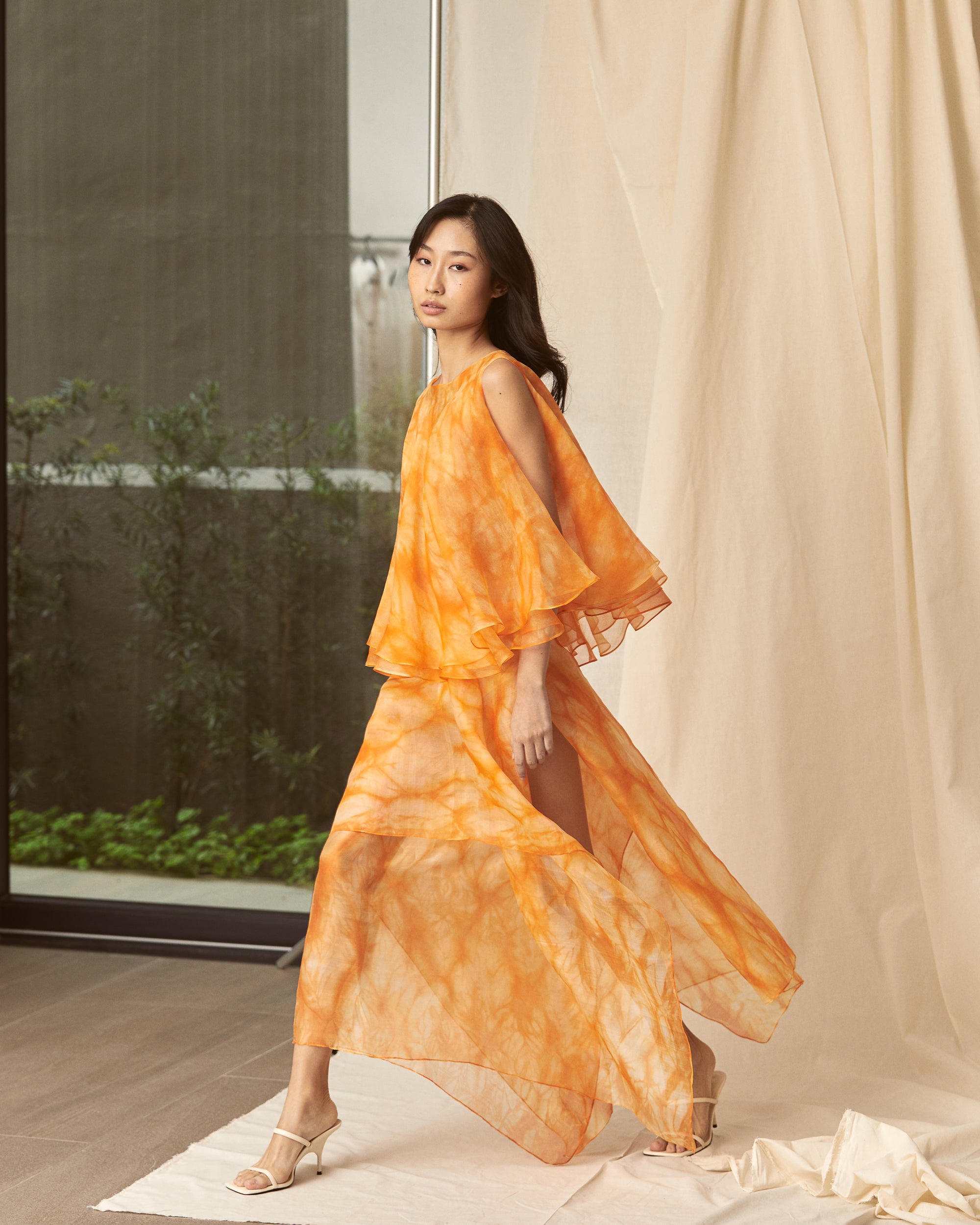 Malaya Bias Silk Skirt